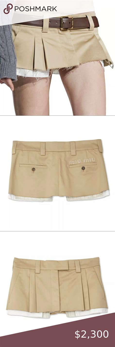 miu miu khaki skirt|miuccia prada skirts.